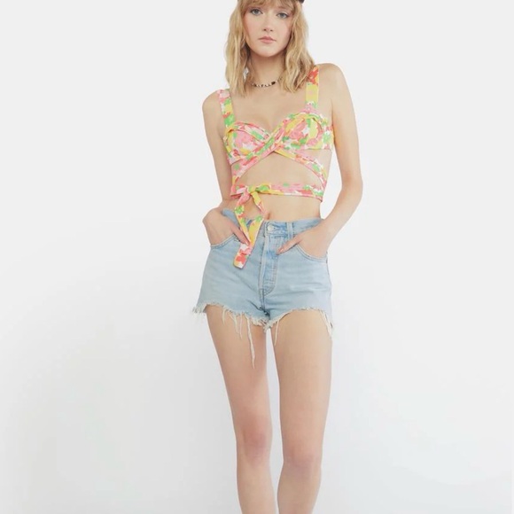 For Love And Lemons Vibrant Floral Bra Blouse large - Picture 9 of 10